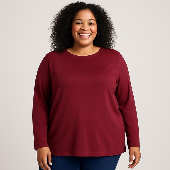 Rich Burgundy Tunic Tee - Picture 1 of 5